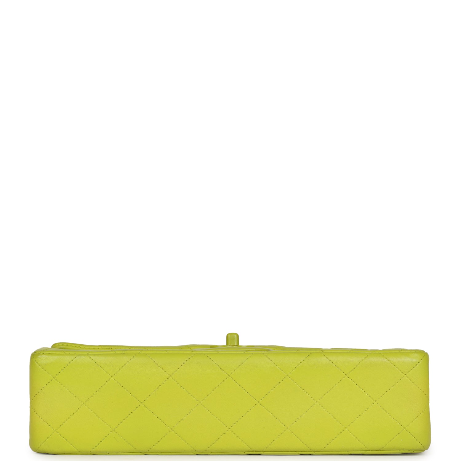 Chanel Vintage Medium Classic Double Flap Lime Green Lambskin Green Hardware