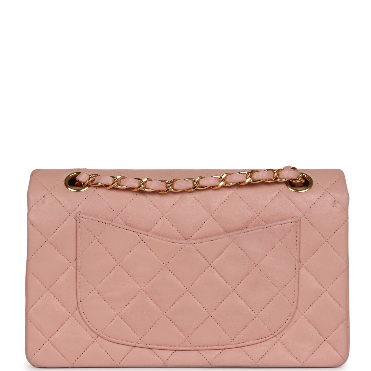 Chanel Vintage Small Classic Double Flap Pink Lambskin Gold Hardware