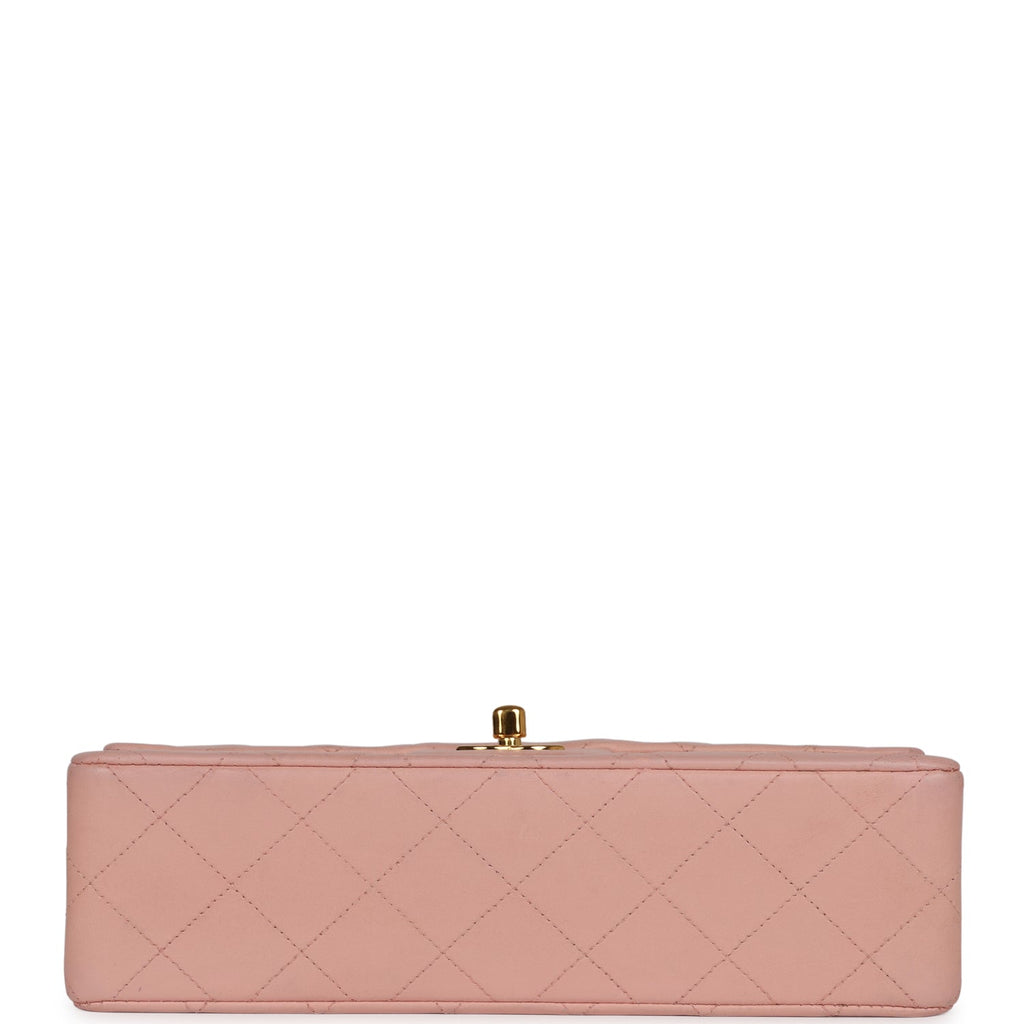 Chanel Vintage Small Classic Double Flap Pink Lambskin Gold Hardware