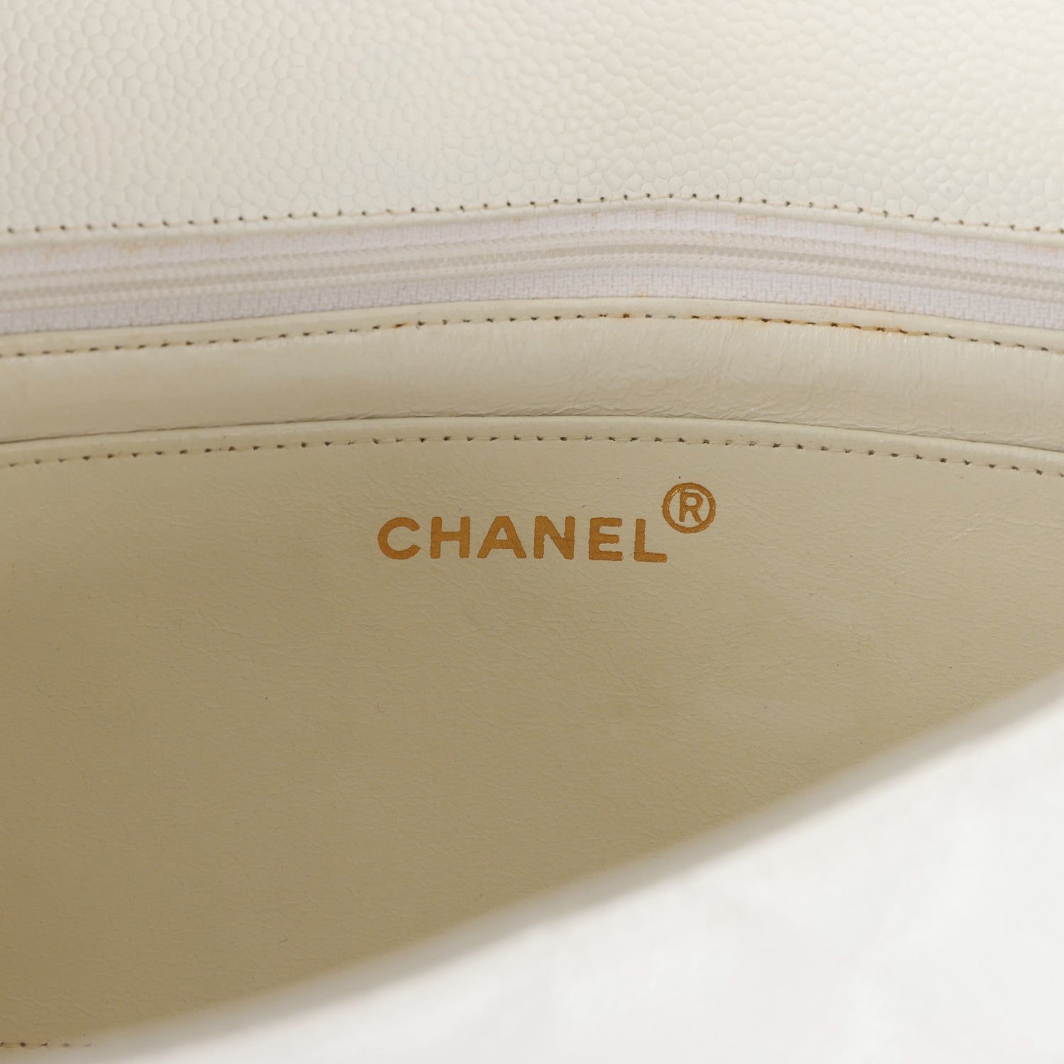 Chanel Vintage Medium Diana Flap Bag White Caviar Gold Hardware