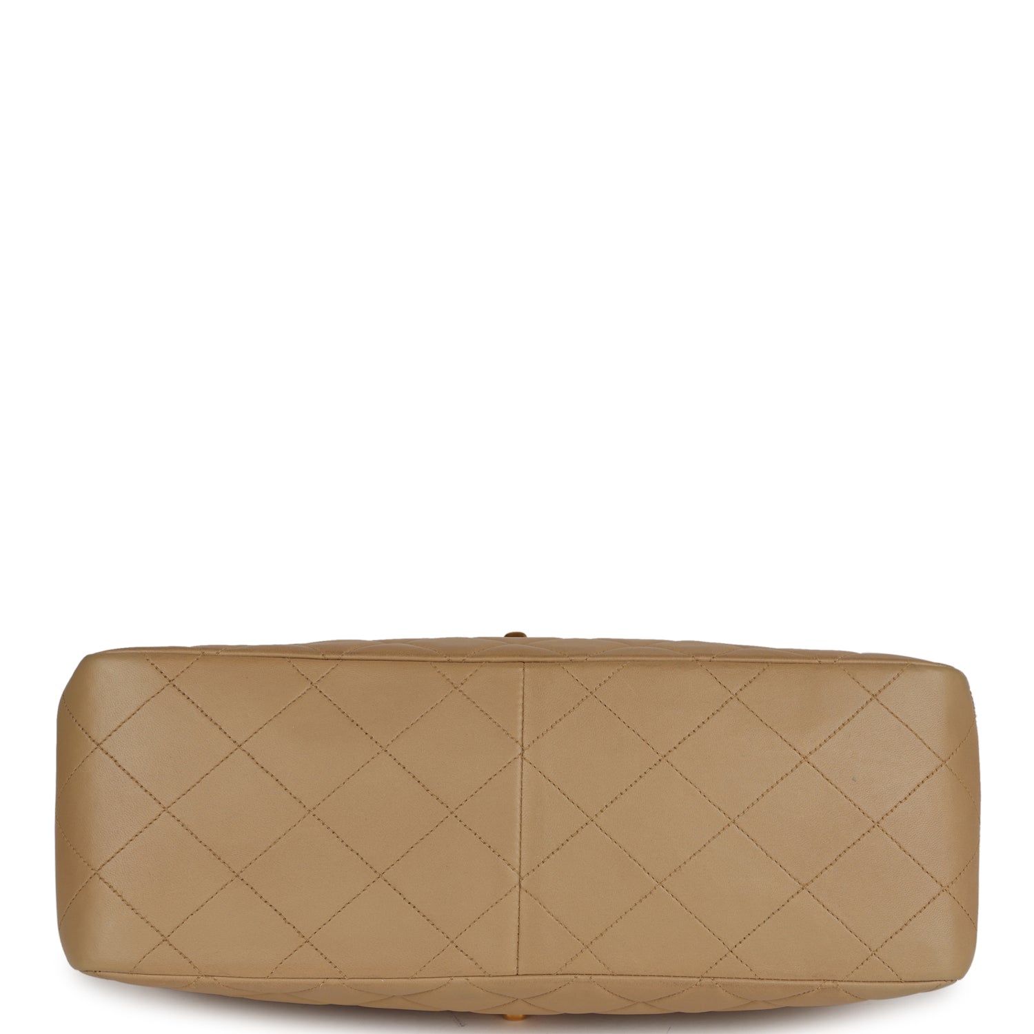 Chanel Vintage Double Sided Flap Bag Taupe Lambskin Gold Hardware