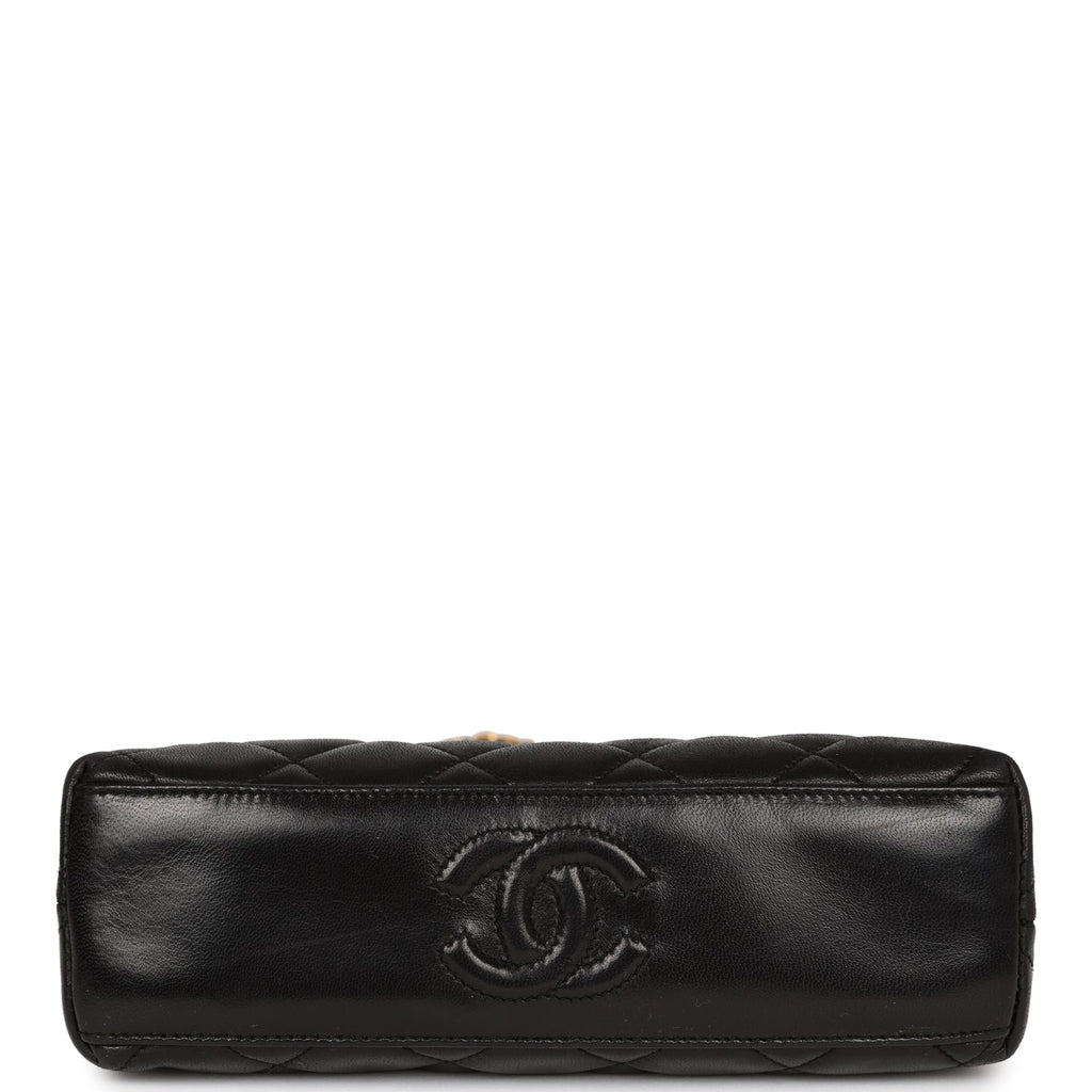 Chanel Vintage Frame Bag Black Lambskin Gold Hardware