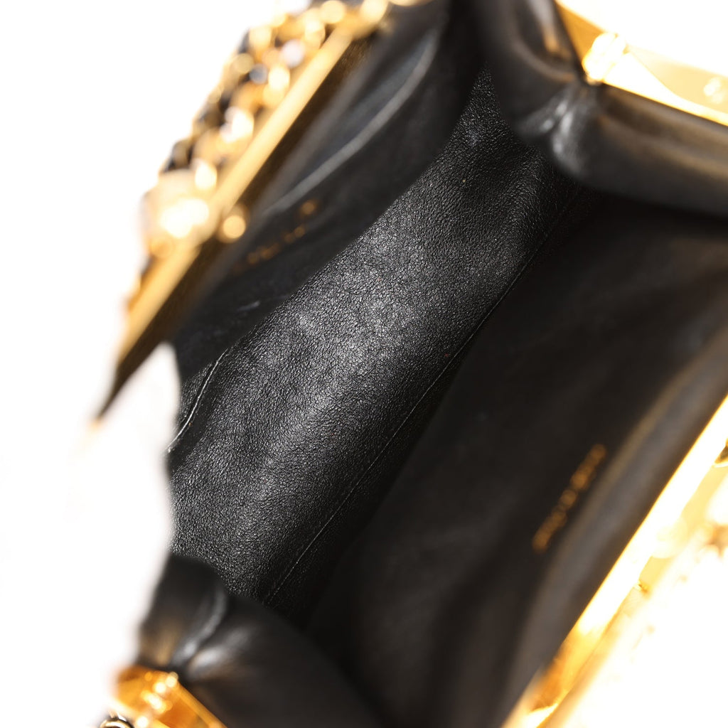 Chanel Vintage Frame Bag Black Lambskin Gold Hardware