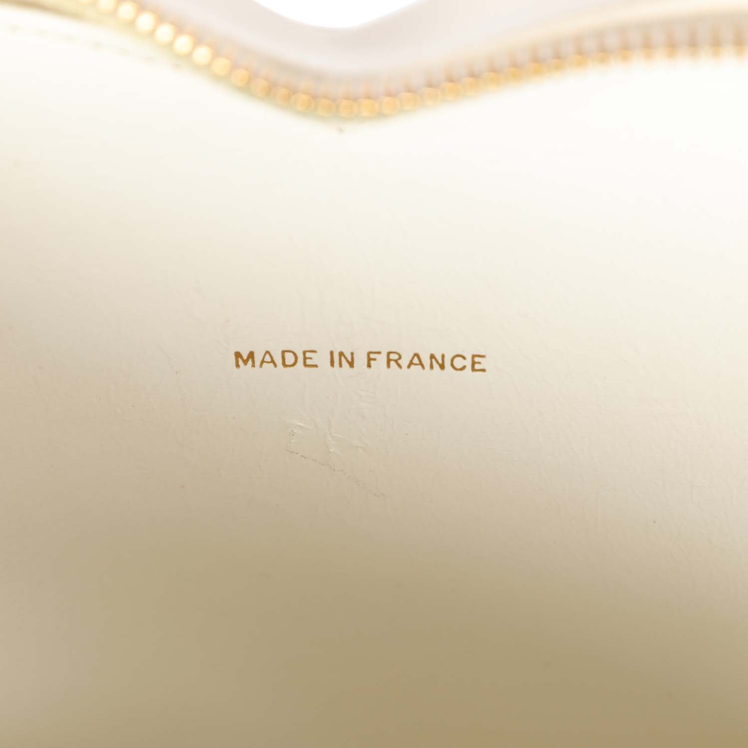 Chanel Vintage Heart Vanity Bag White and Black Patent Antique Gold Hardware