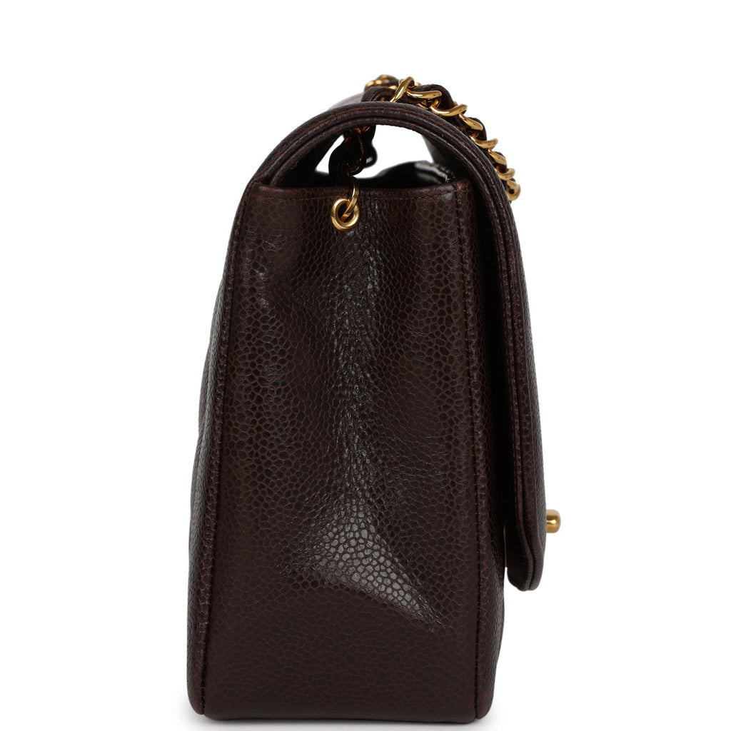 Chanel Vintage Medium Diana Flap Bag Brown Caviar Gold Hardware