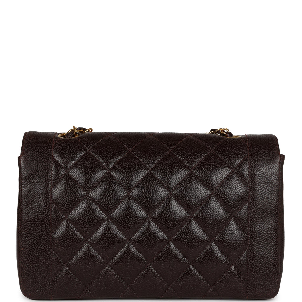 Chanel Vintage Medium Diana Flap Bag Brown Caviar Gold Hardware