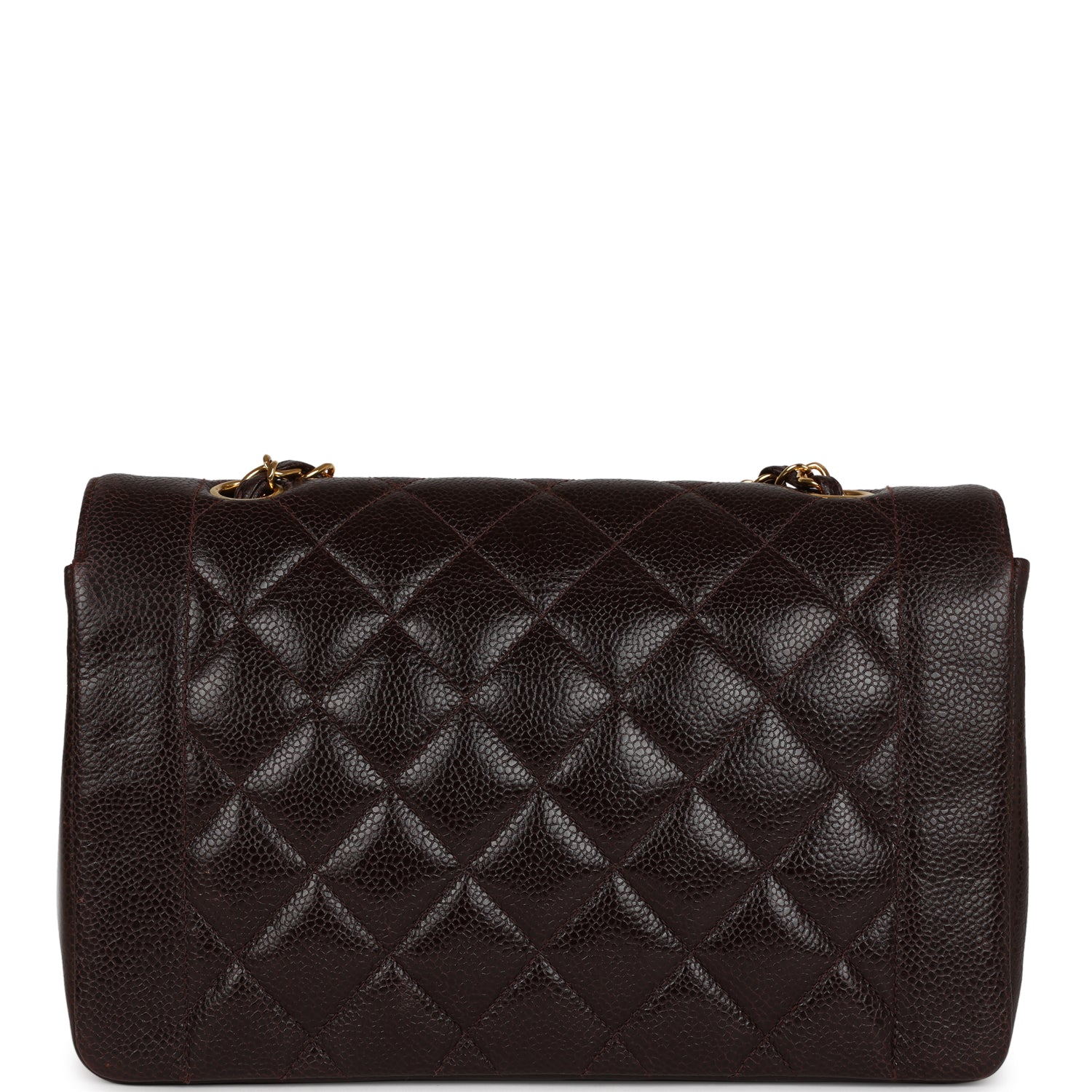 Chanel Vintage Medium Diana Flap Bag Brown Caviar Gold Hardware