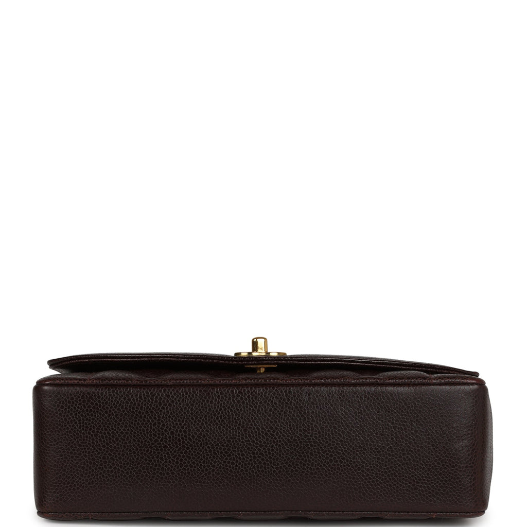 Chanel Vintage Medium Diana Flap Bag Brown Caviar Gold Hardware