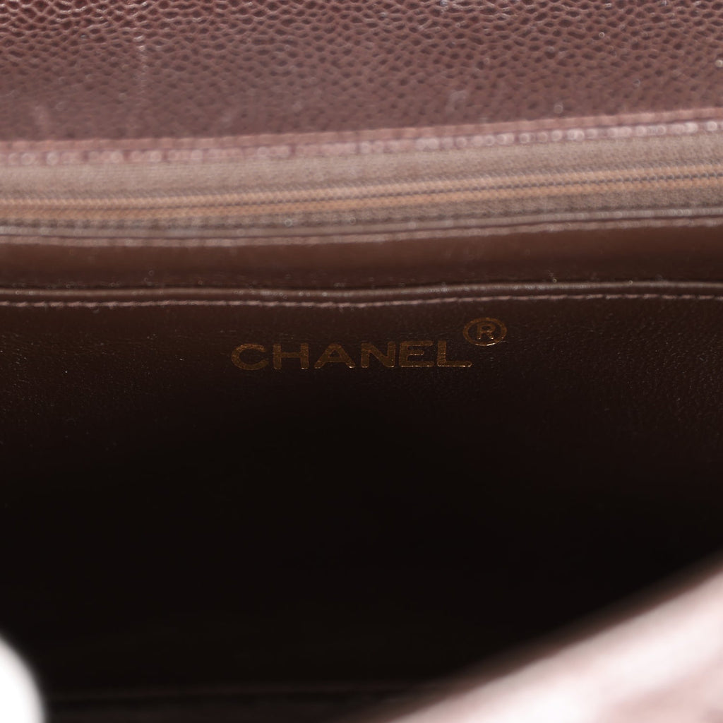 Chanel Vintage Medium Diana Flap Bag Brown Caviar Gold Hardware