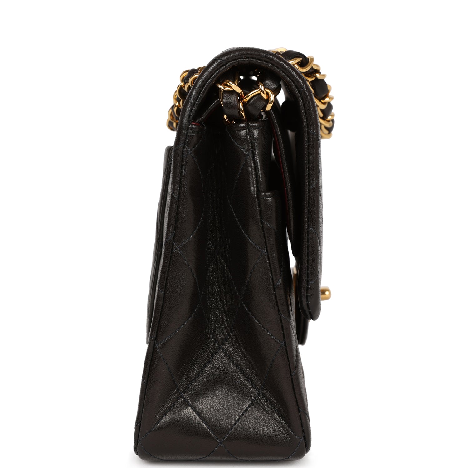 Chanel Vintage Medium Classic Double Flap Black Lambskin Gold Hardware