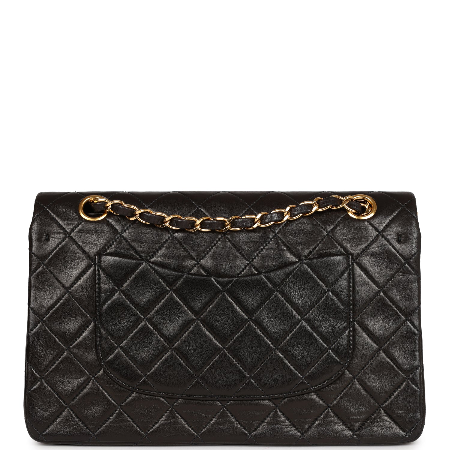 Chanel Vintage Medium Classic Double Flap Black Lambskin Gold Hardware