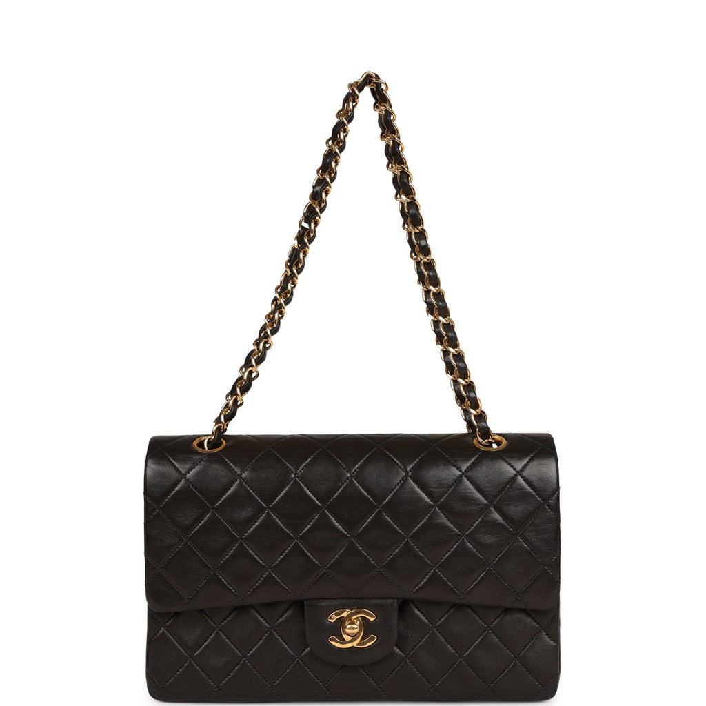 Chanel Vintage Medium Classic Double Flap Black Lambskin Gold Hardware