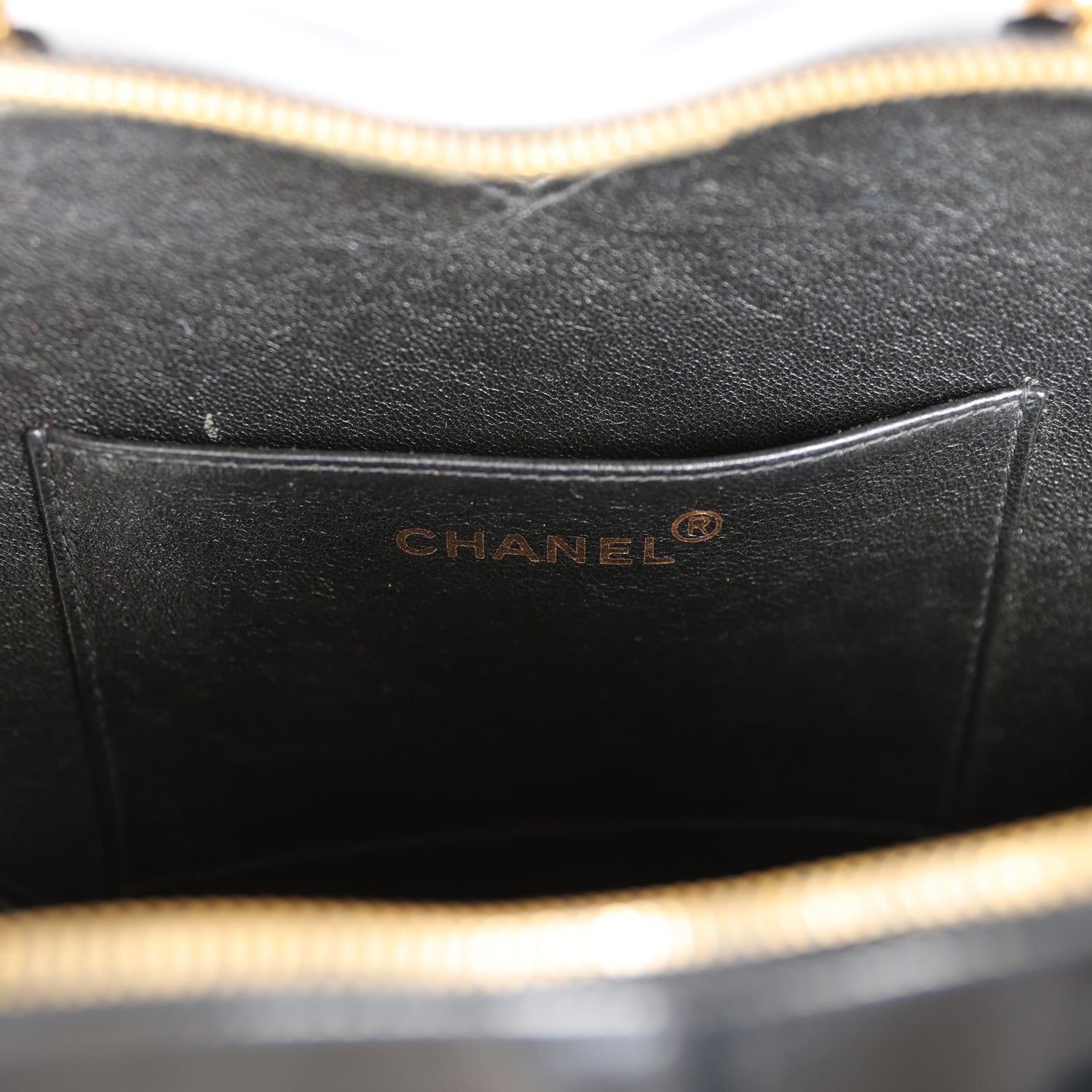 Chanel Vintage Heart Vanity Bag Black and White Patent Antique Gold Hardware