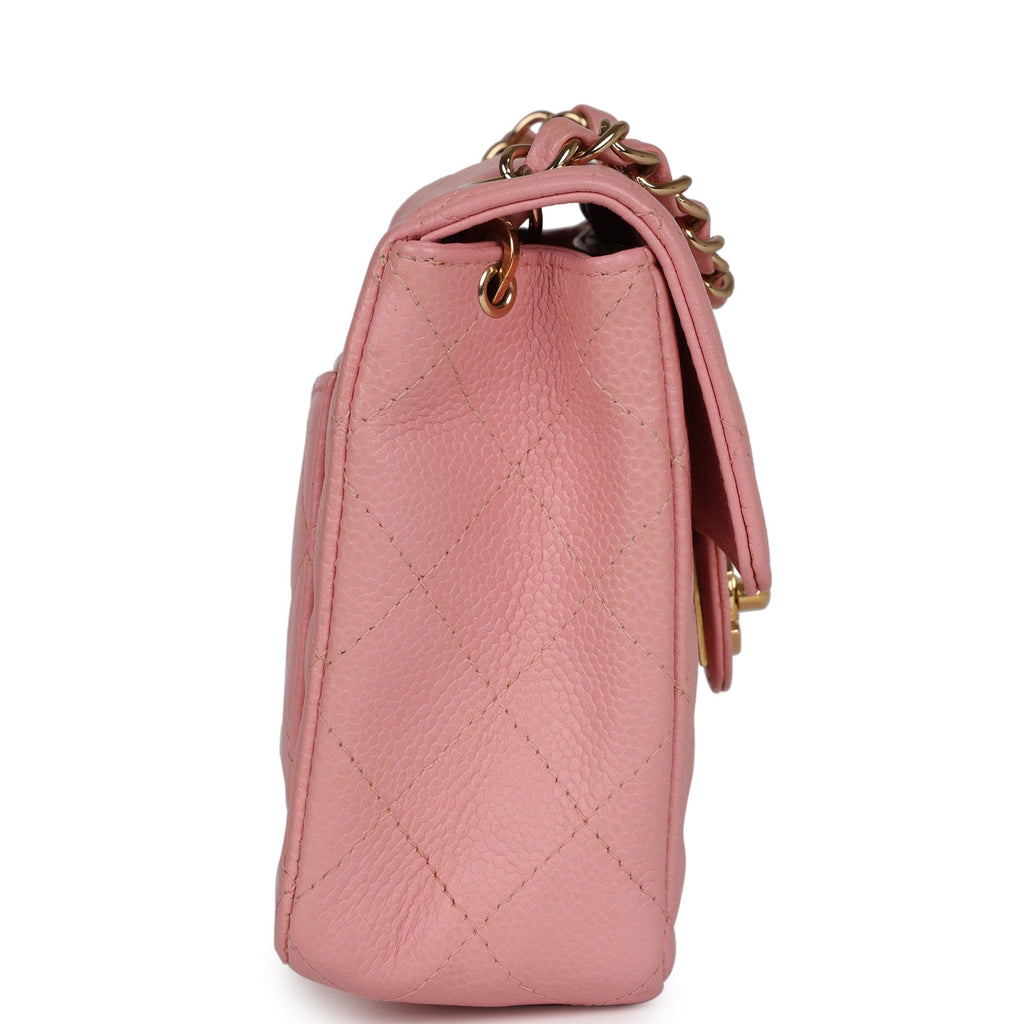 Chanel Vintage Mini Square Flap Pink Caviar Gold Hardware