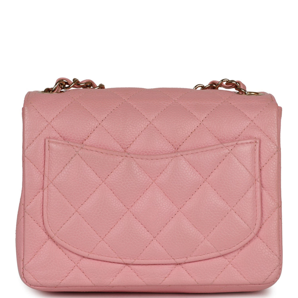 Chanel Vintage Mini Square Flap Pink Caviar Gold Hardware