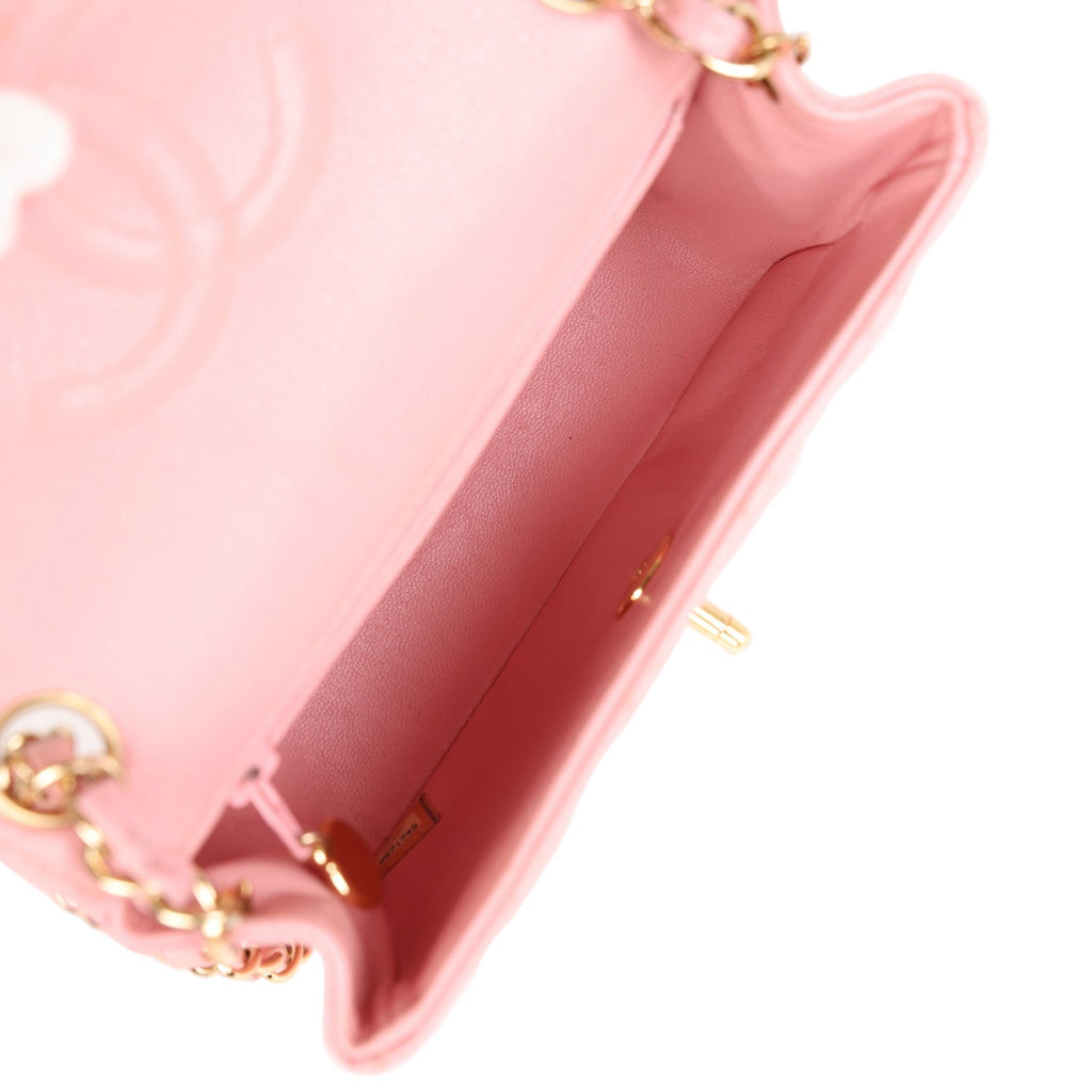 Chanel Vintage Mini Square Flap Pink Caviar Gold Hardware
