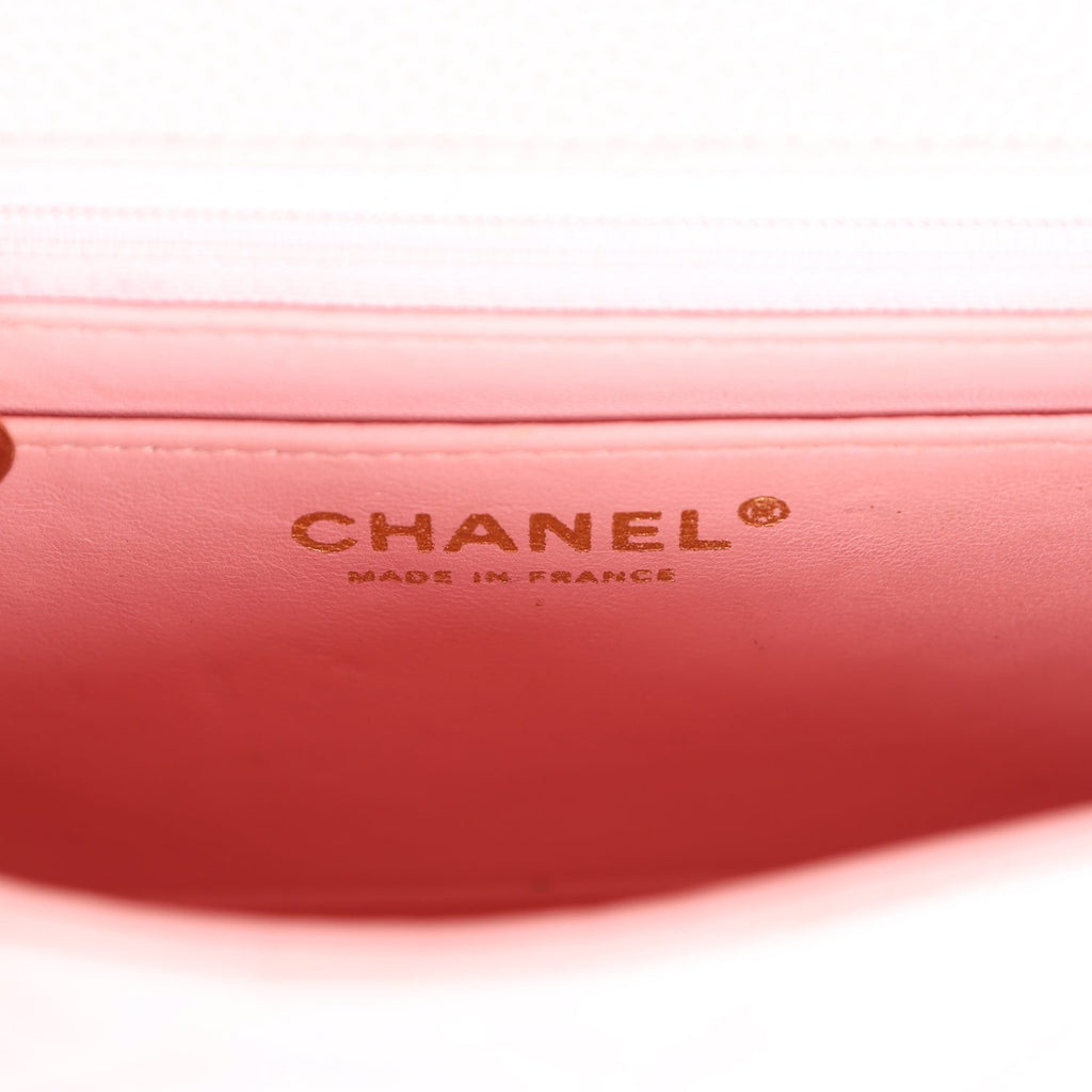 Chanel Vintage Mini Square Flap Pink Caviar Gold Hardware