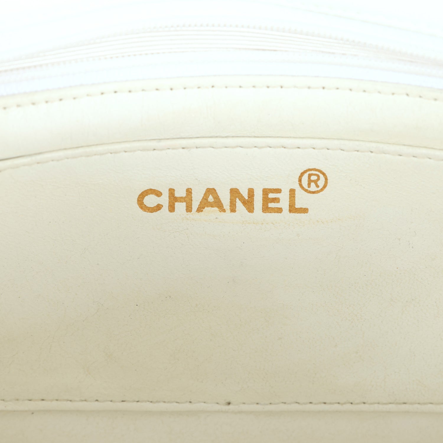 Chanel Vintage Small Mademoiselle Flap White and Navy Lambskin Gold Hardware