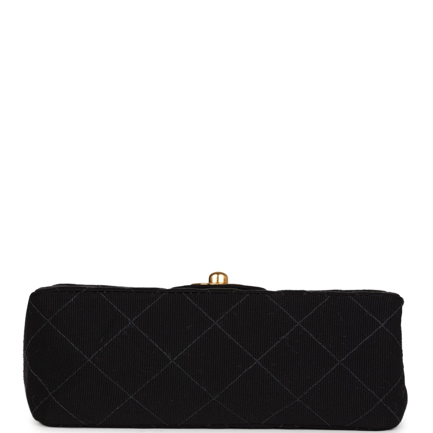 Chanel Vintage Mini Square Flap Bag Black Canvas Gold Hardware