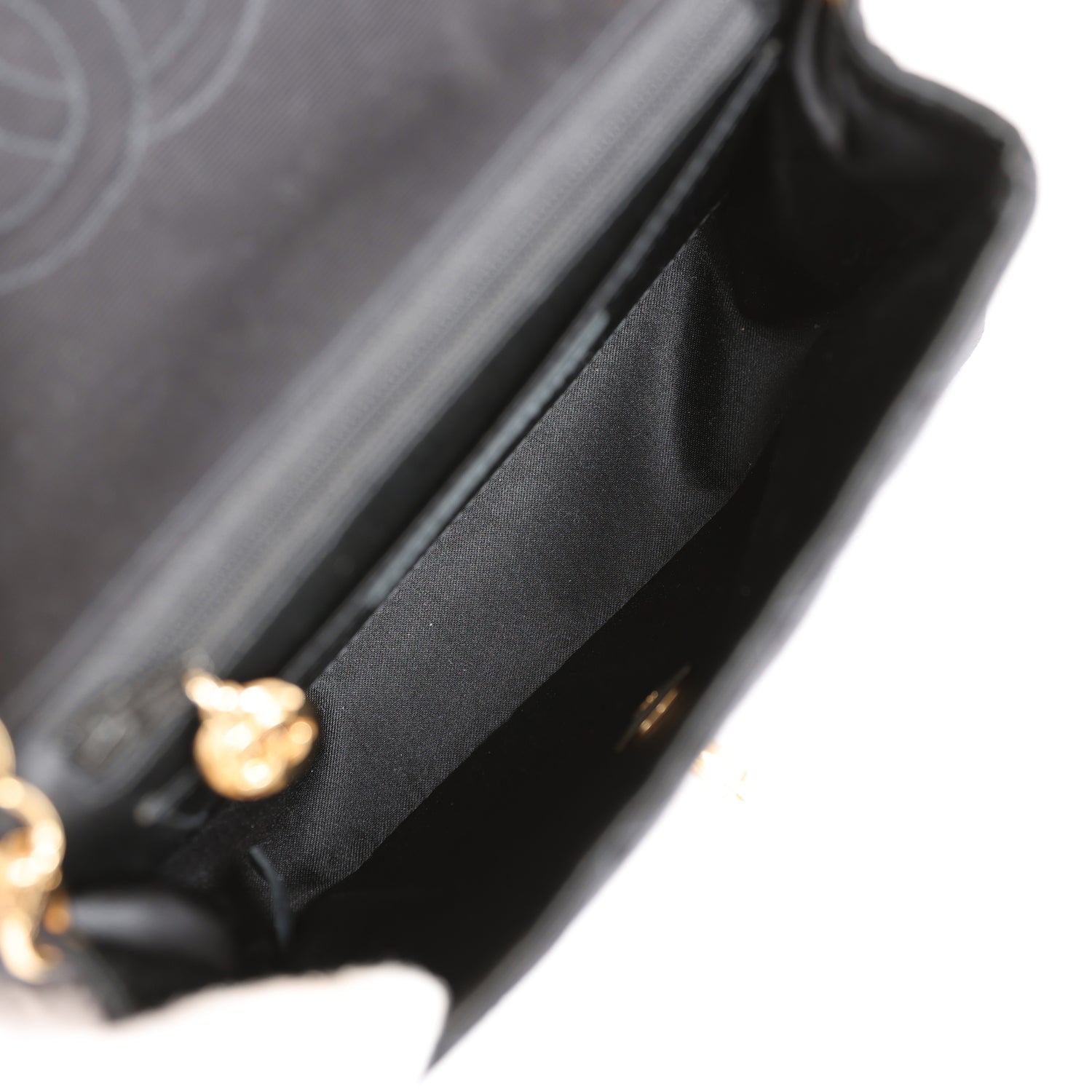 Chanel Vintage Mini Square Flap Bag Black Canvas Gold Hardware