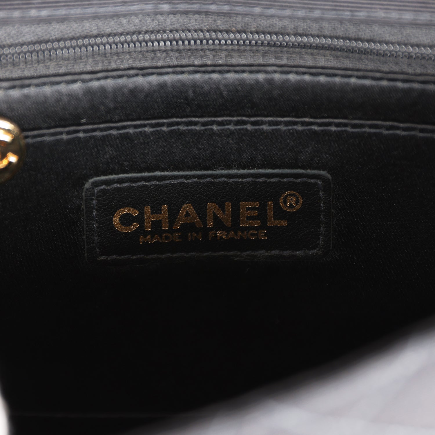 Chanel Vintage Mini Square Flap Bag Black Canvas Gold Hardware
