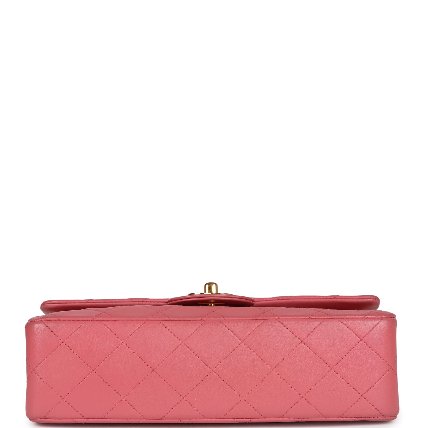 Chanel Vintage Small Classic Double Flap Bag Dark Pink Lambskin Gold Hardware