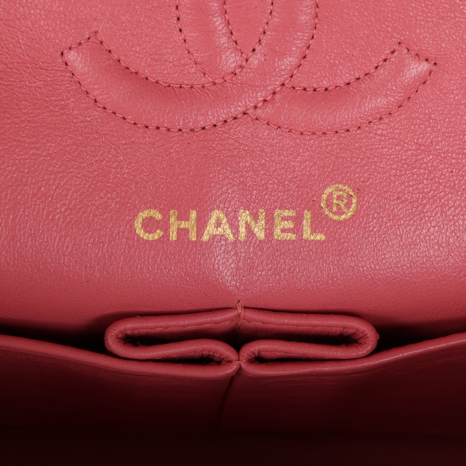 Chanel Vintage Small Classic Double Flap Bag Dark Pink Lambskin Gold Hardware