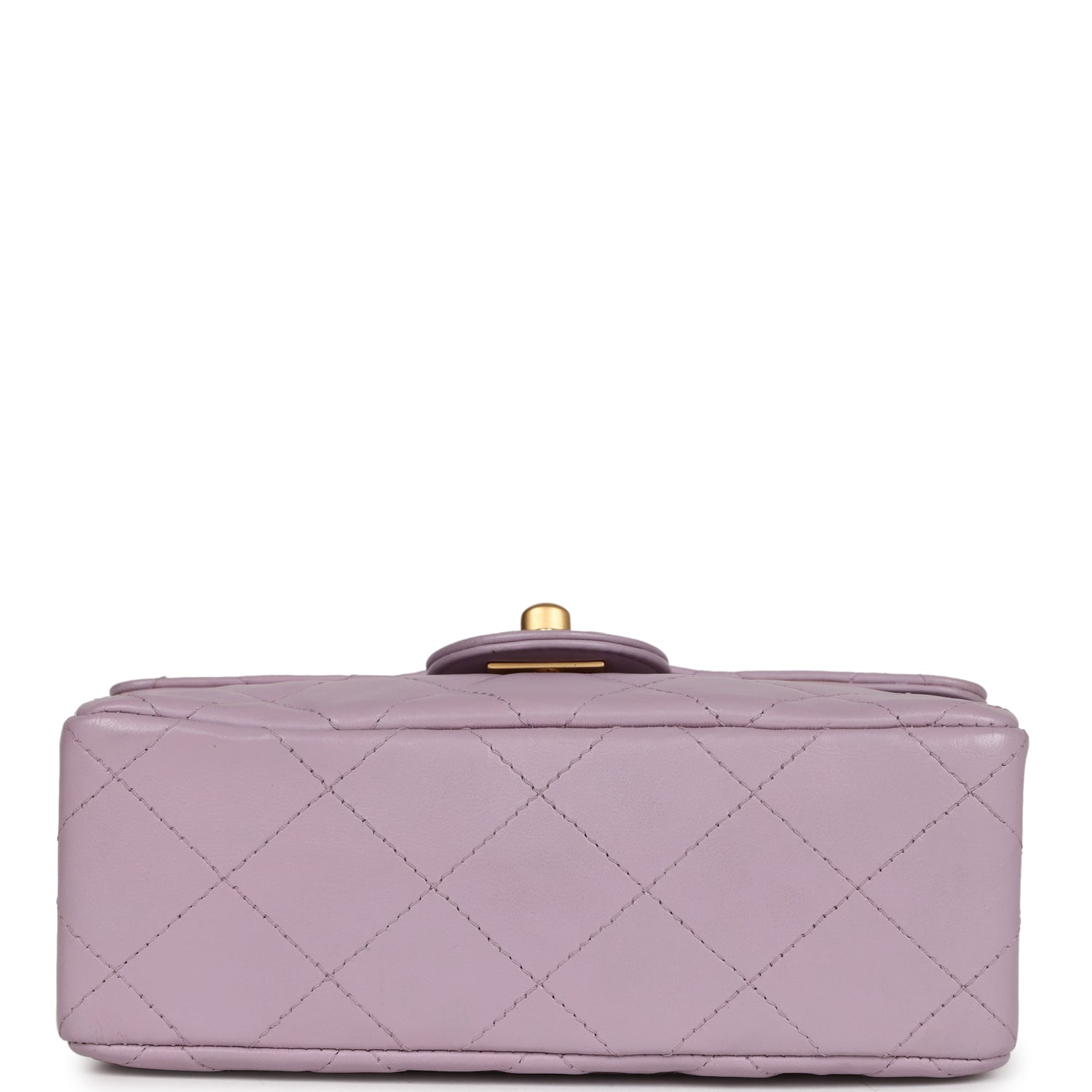 Chanel Vintage Mini Square Flap Bag Light Purple Lambskin Matte Gold Hardware