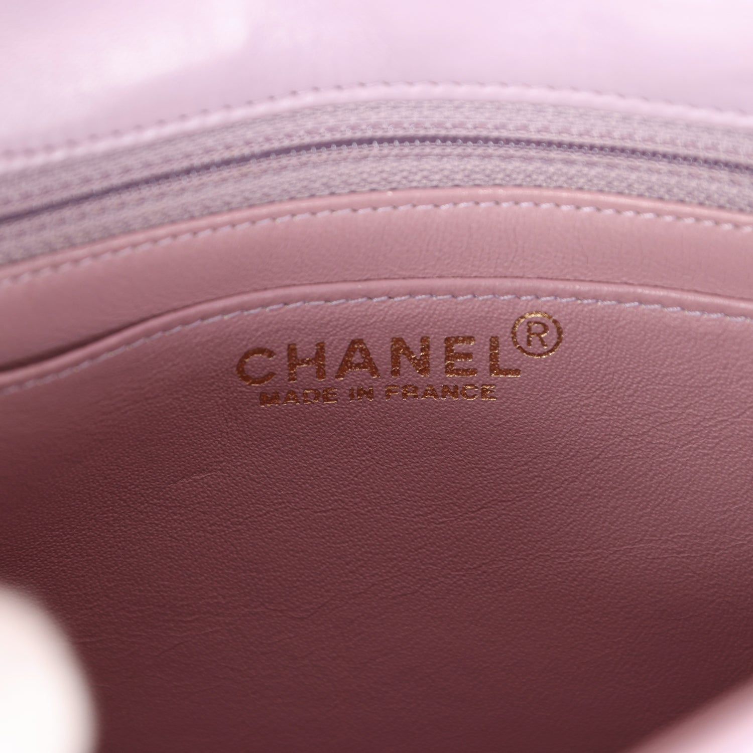 Chanel Vintage Mini Square Flap Bag Light Purple Lambskin Matte Gold Hardware
