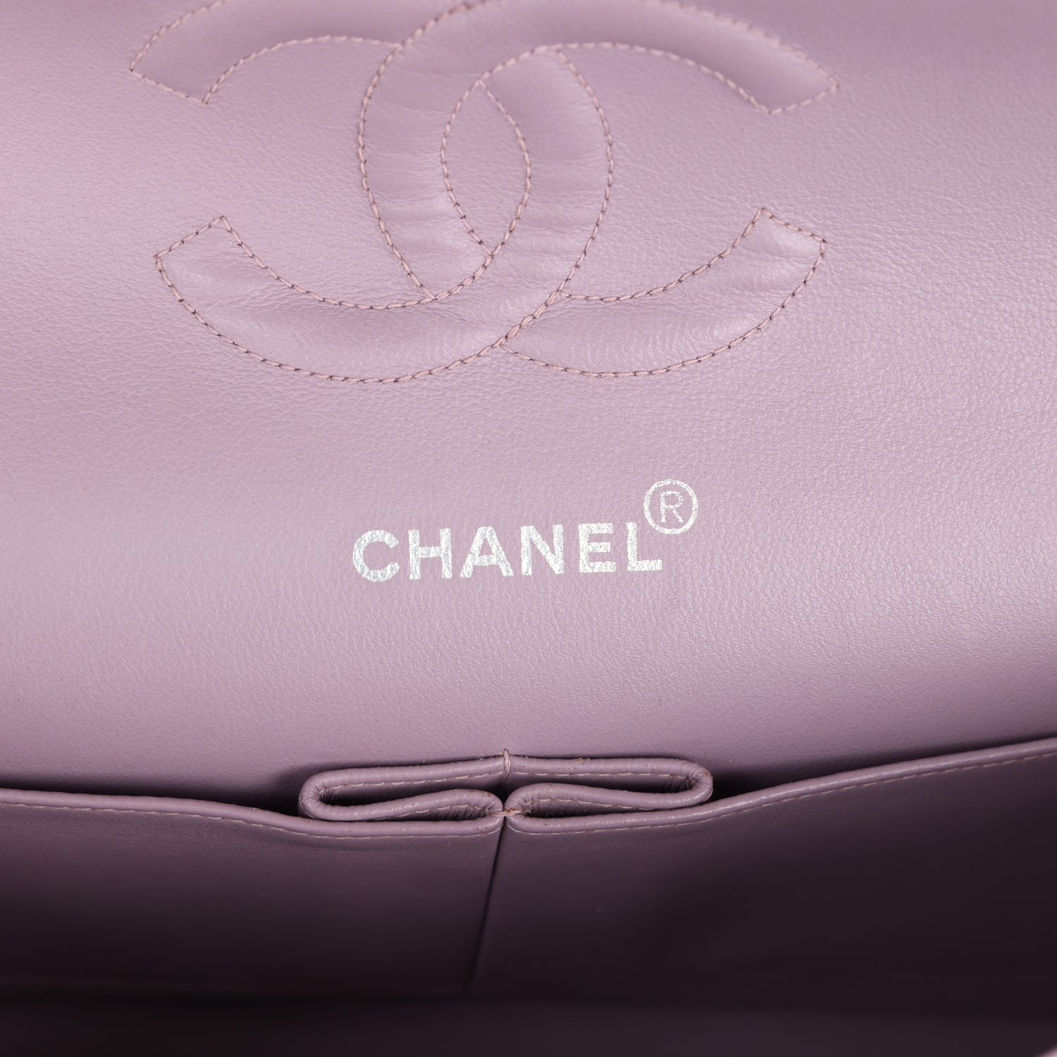 Custom Swarovski Crystal Chanel Vintage Medium Classic Double Flap Purple Lambskin Silver Hardware