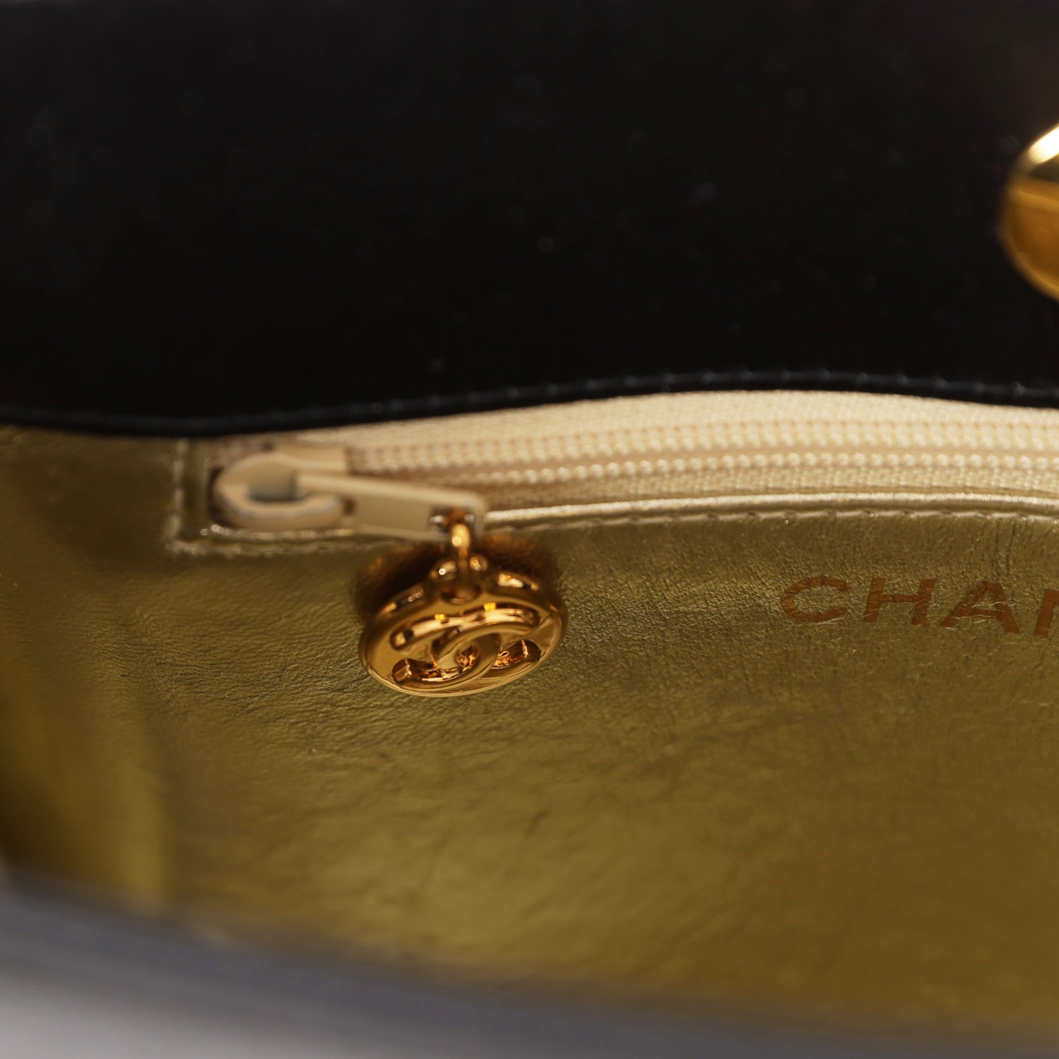 Chanel Vintage Square Shoulder Bag Black Satin Gold Hardware