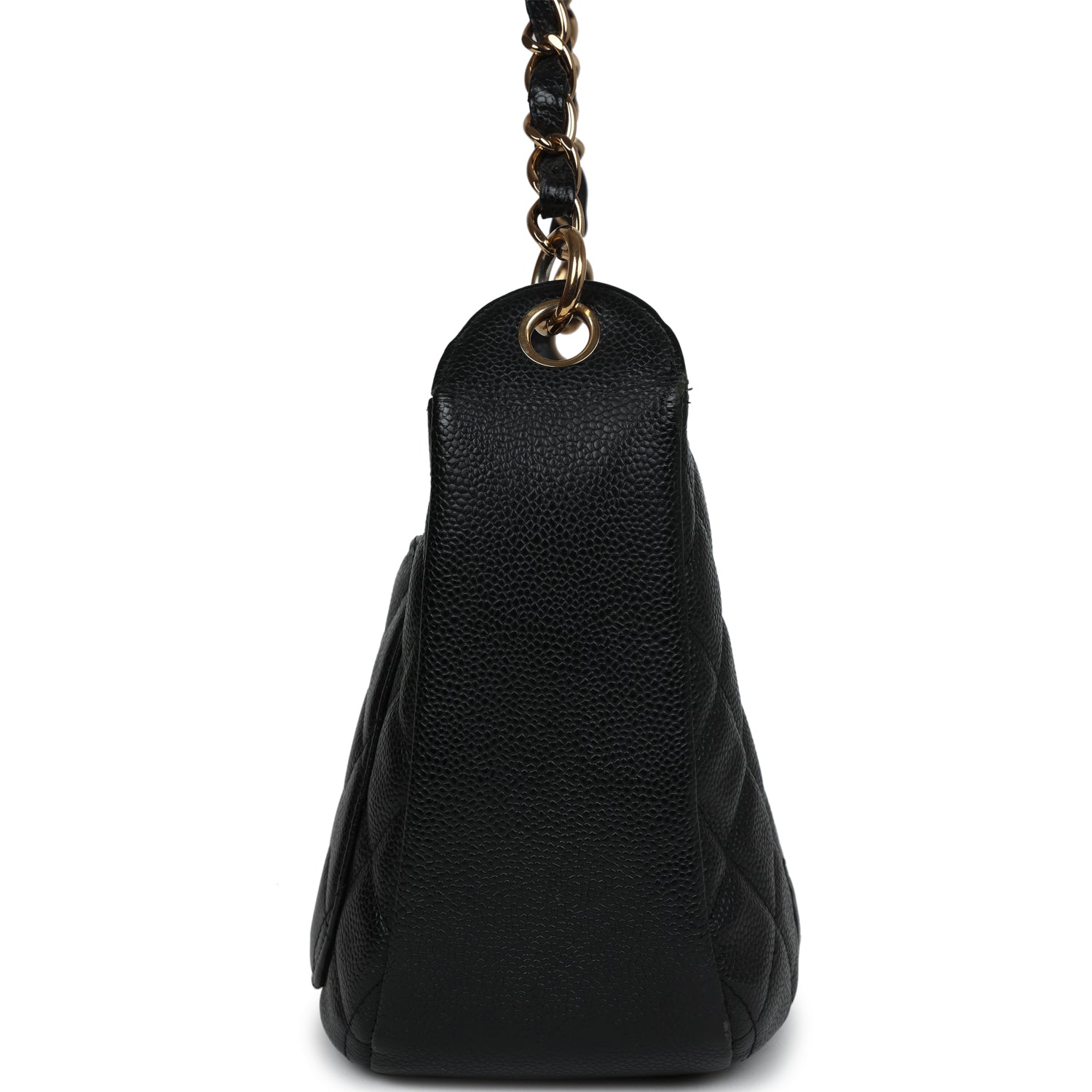 Chanel Vintage Timeless CC Hobo Bag Black Caviar Gold Hardware