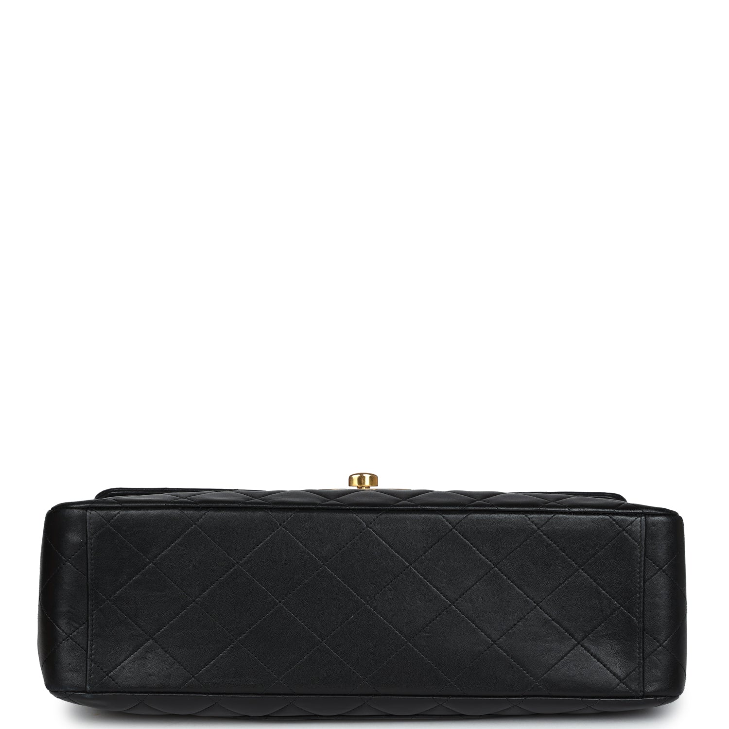 Chanel Vintage XL Jumbo Flap Bag Black Lambskin Gold Hardware