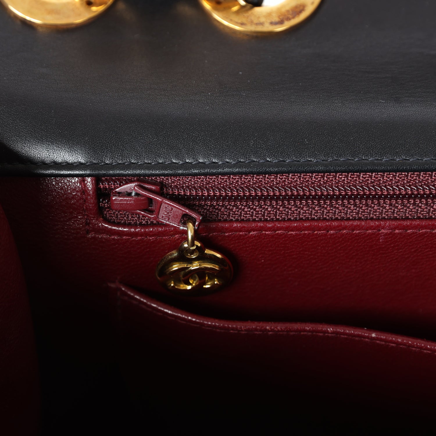 Chanel Vintage XL Jumbo Flap Bag Black Lambskin Gold Hardware