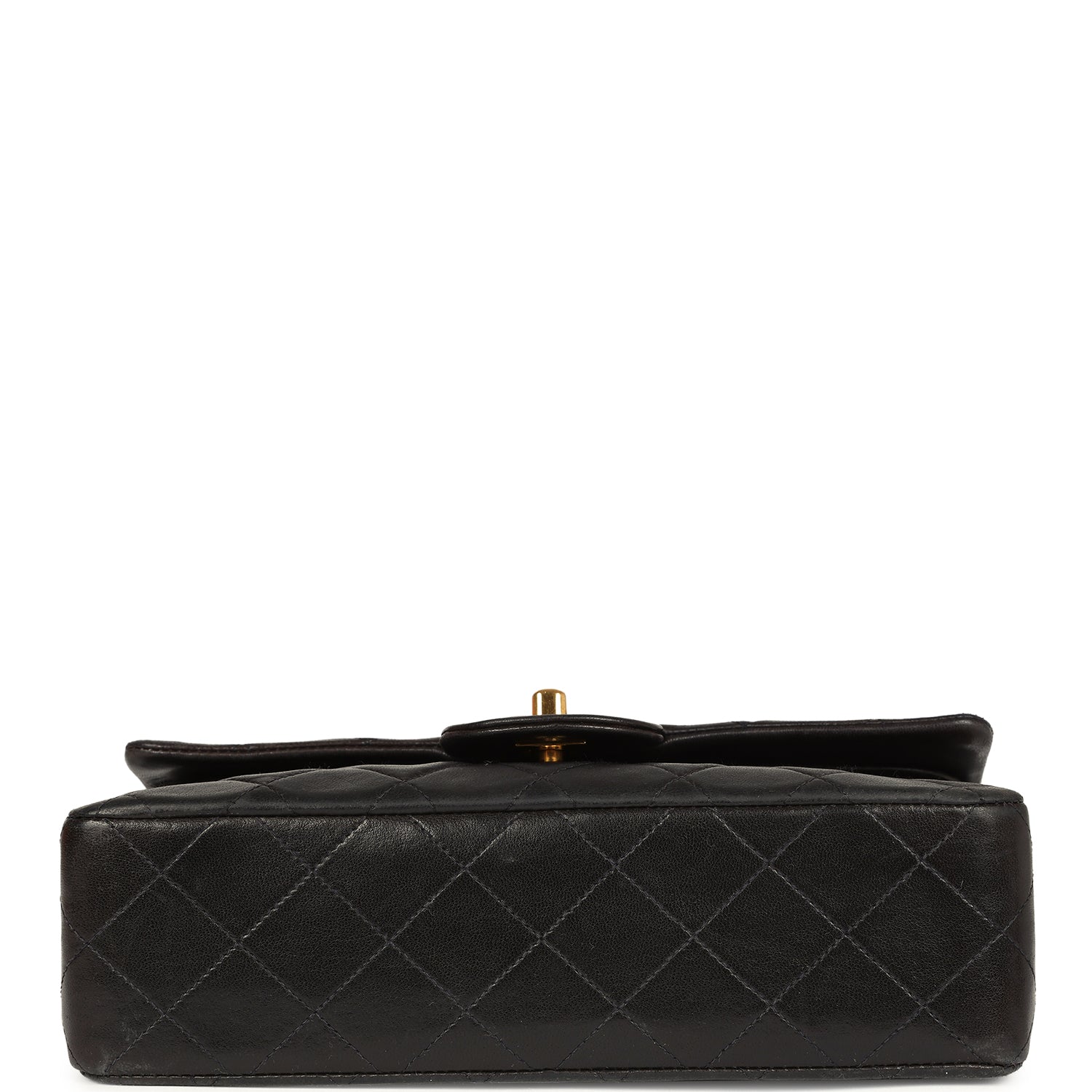 Chanel Vintage Small Classic Flap Black Lambskin Gold Hardware