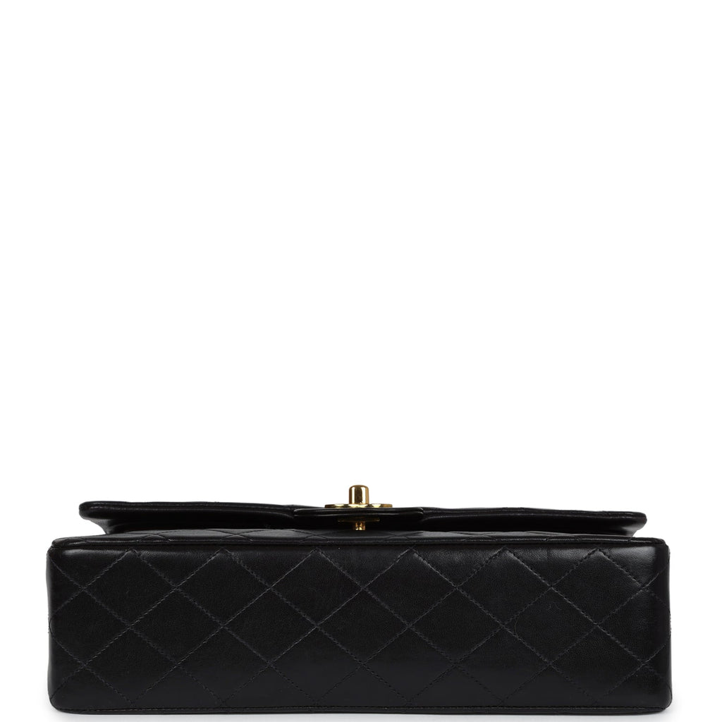 Chanel Vintage Medium Classic Double Flap Black Lambskin Gold Hardware
