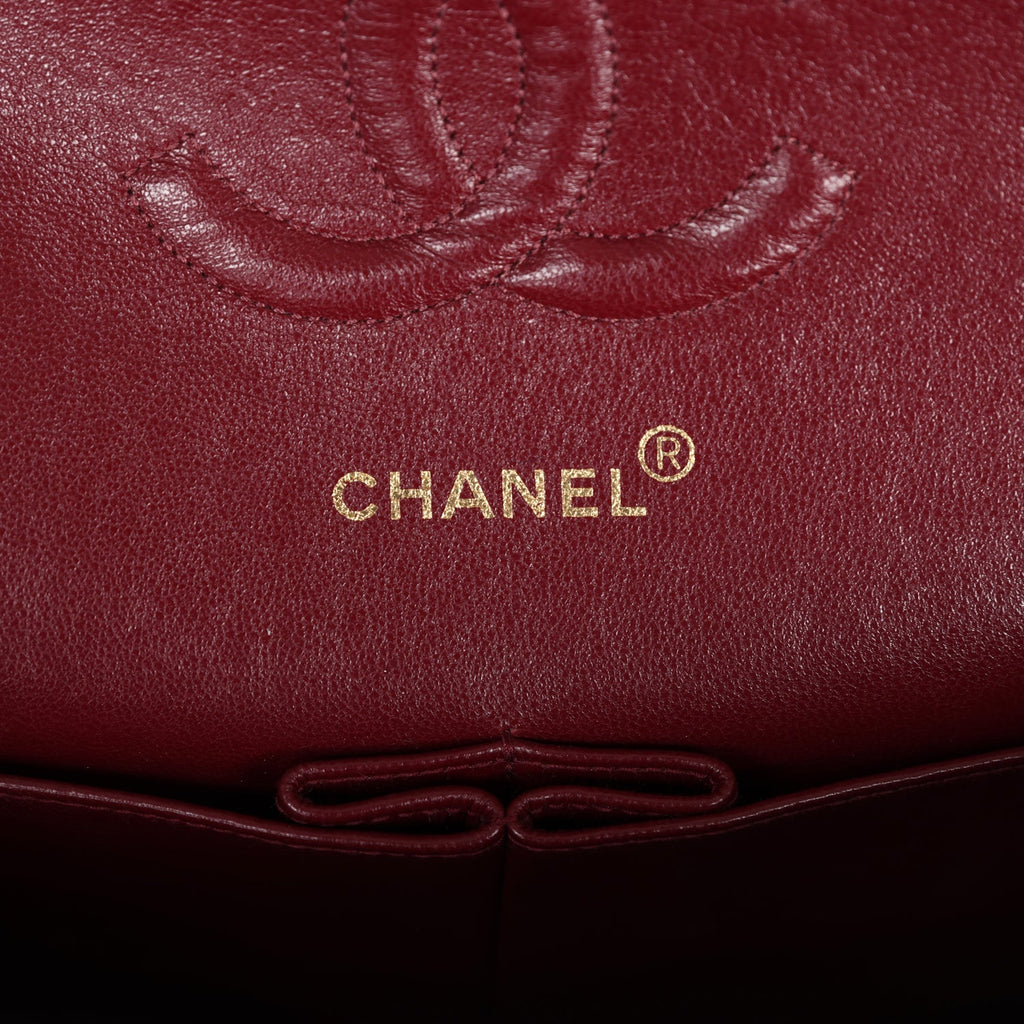 Chanel Vintage Medium Classic Double Flap Black Lambskin Gold Hardware