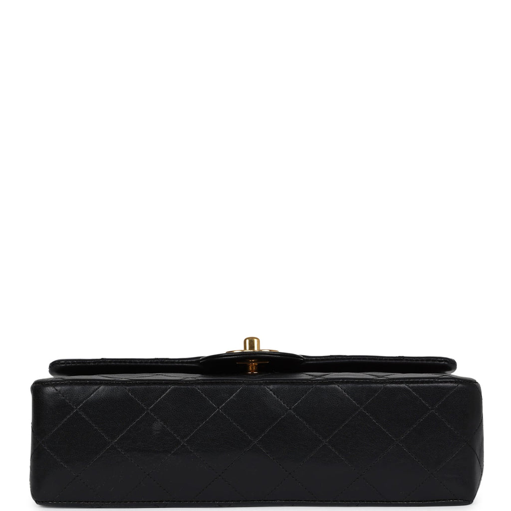 Chanel Vintage Small Classic Double Flap Black Lambskin Gold Hardware