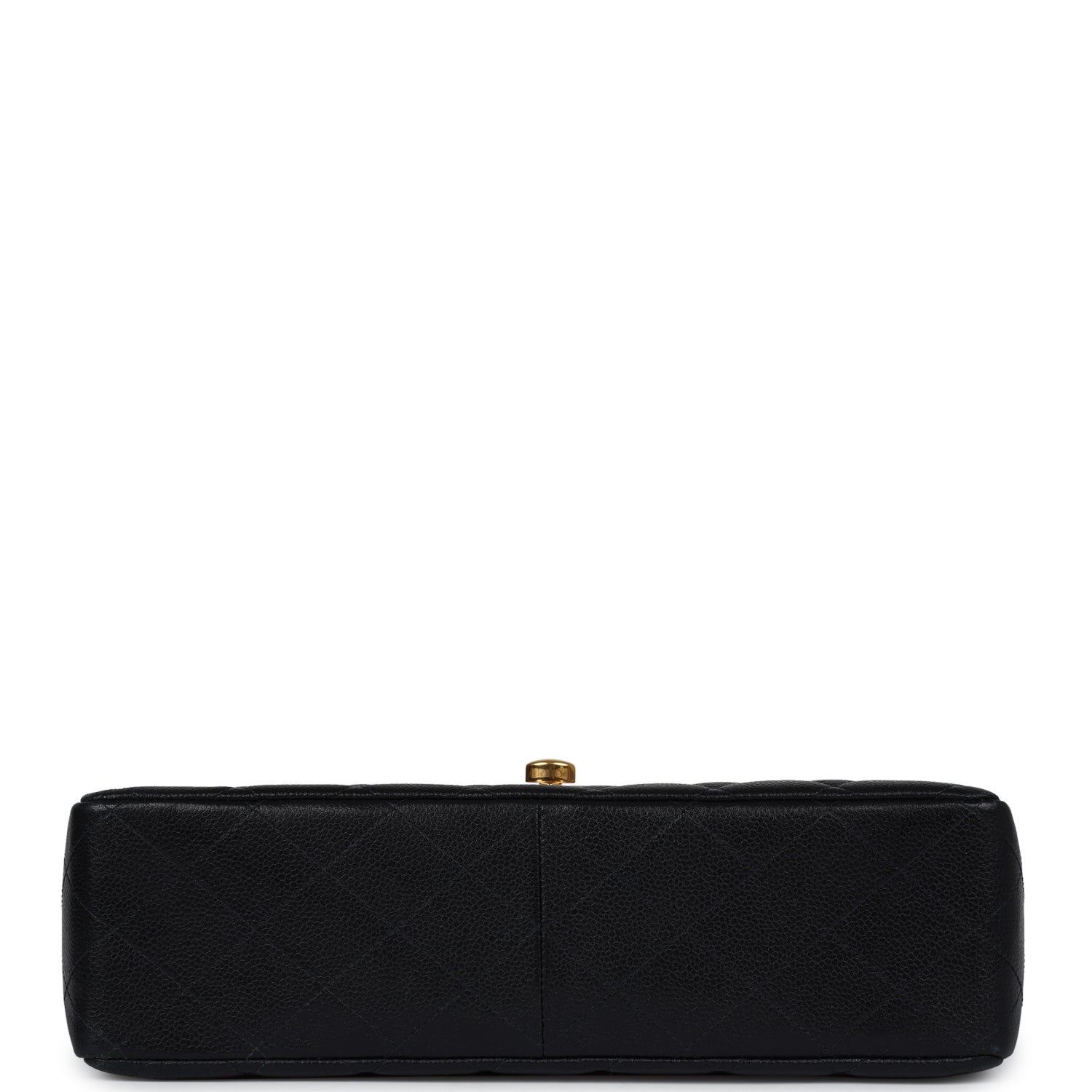 Chanel Vintage Jumbo Single Flap Bag Black Caviar Gold Hardware