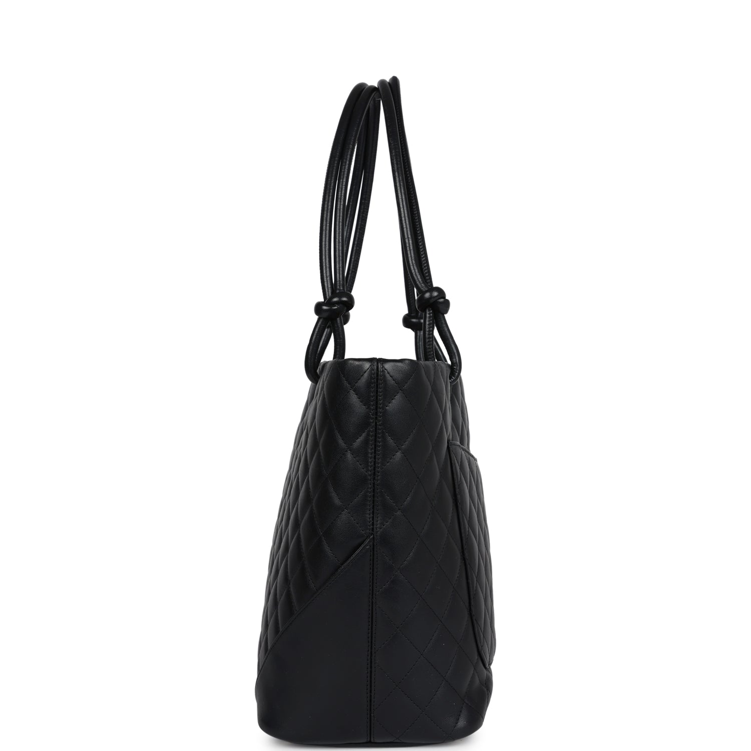 Chanel Vintage Large Cambon Ligne Tote Black Calfskin Silver Hardware