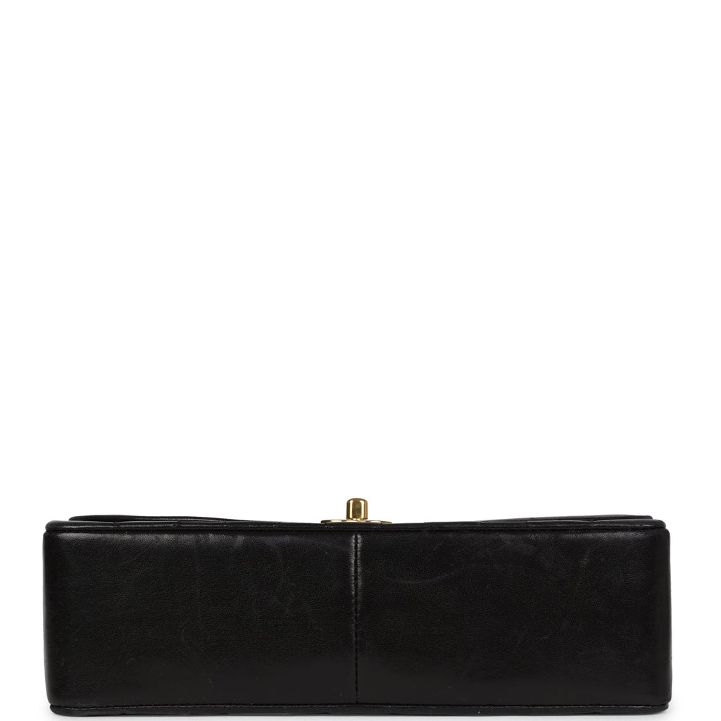 Chanel Vintage Small Diana Flap Bag Black Lambskin Gold Hardware