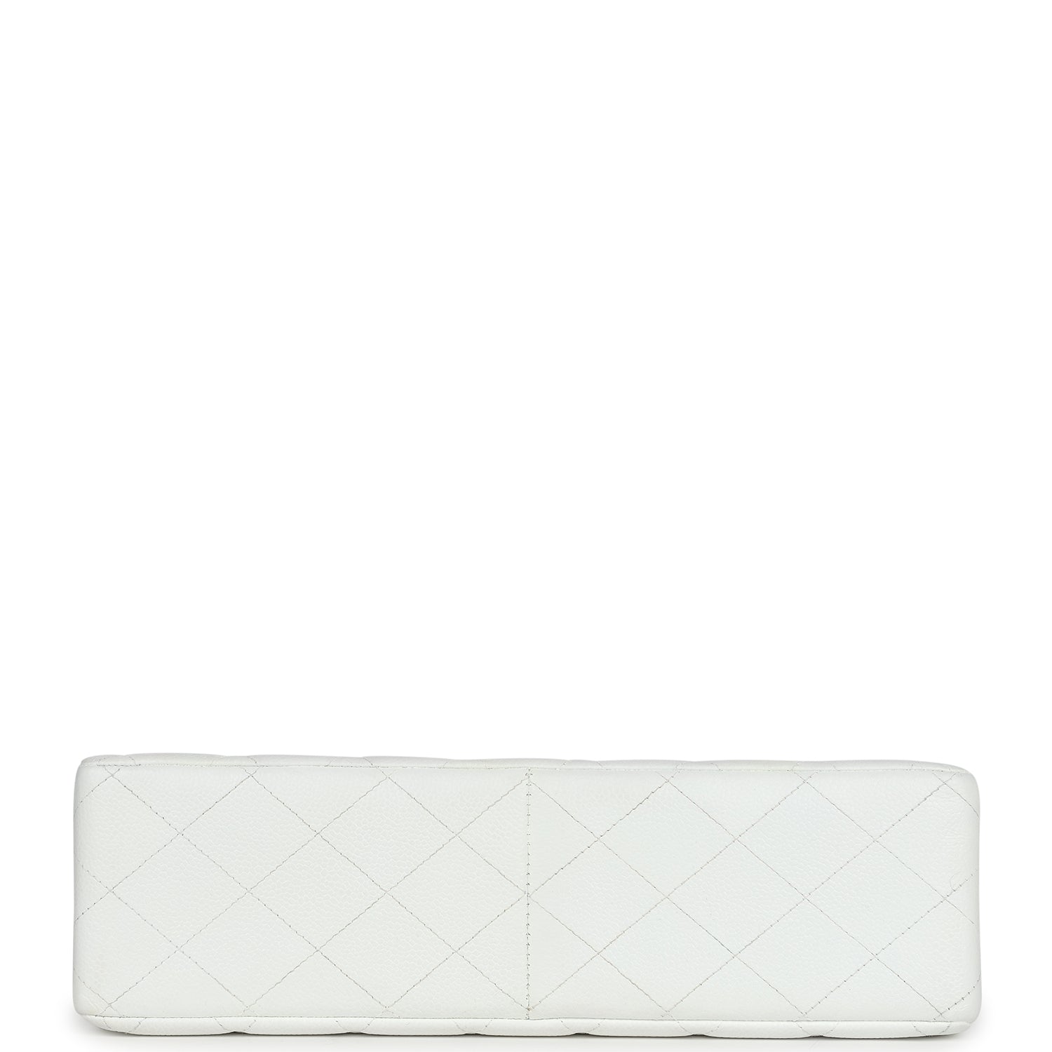 Chanel Vintage Jumbo Single Flap Bag White Caviar Gold Hardware