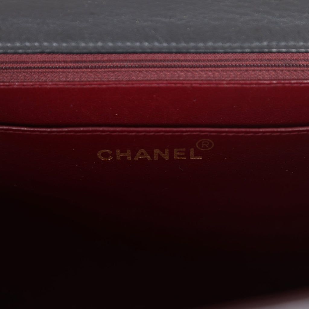 Chanel Vintage XL Jumbo Maxi Flap Bag Black Lambskin Gold Hardware