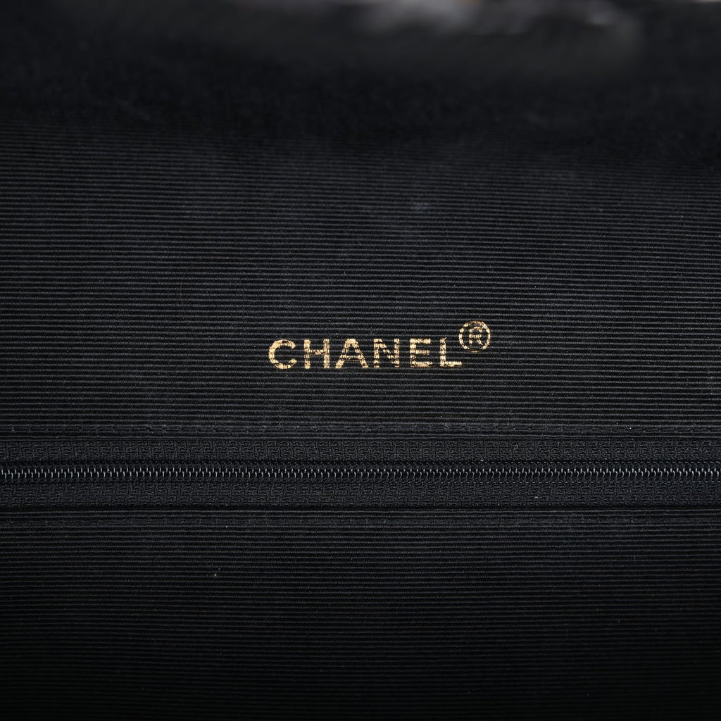 Chanel Vintage Small Flap Bag Black Sequin Gold Hardware