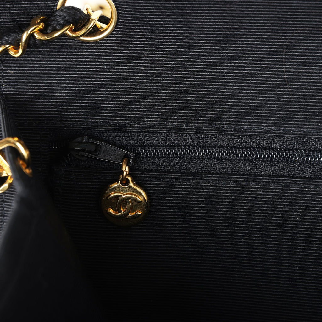 Chanel Vintage Small Flap Bag Black Sequin Gold Hardware