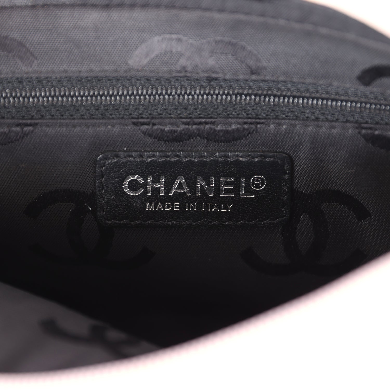 Chanel Vintage Cambon Ligne Pink and Black Calfskin Pochette Silver Hardware