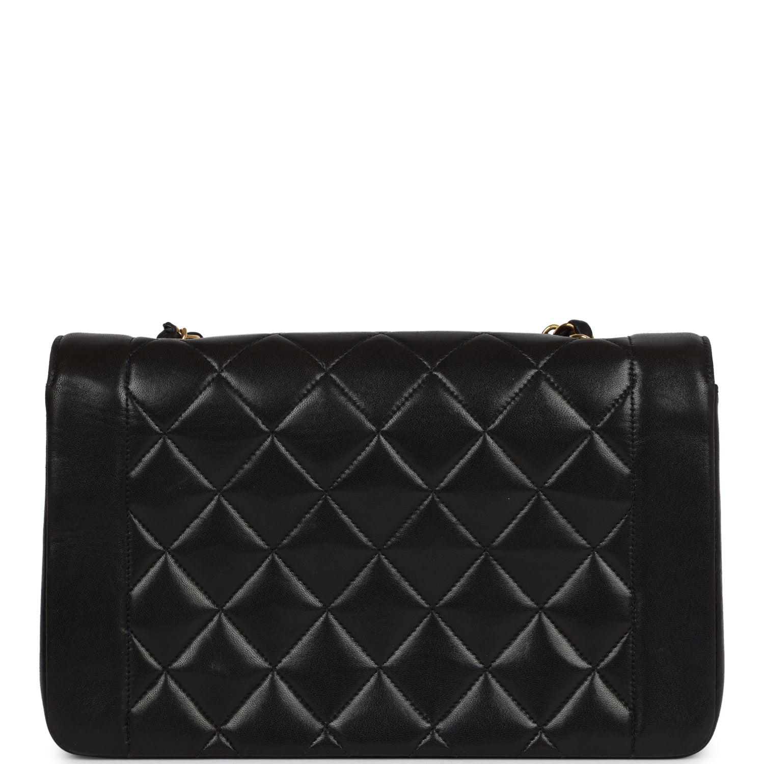 Chanel Vintage Medium Diana Flap Bag Black Lambskin Gold Hardware