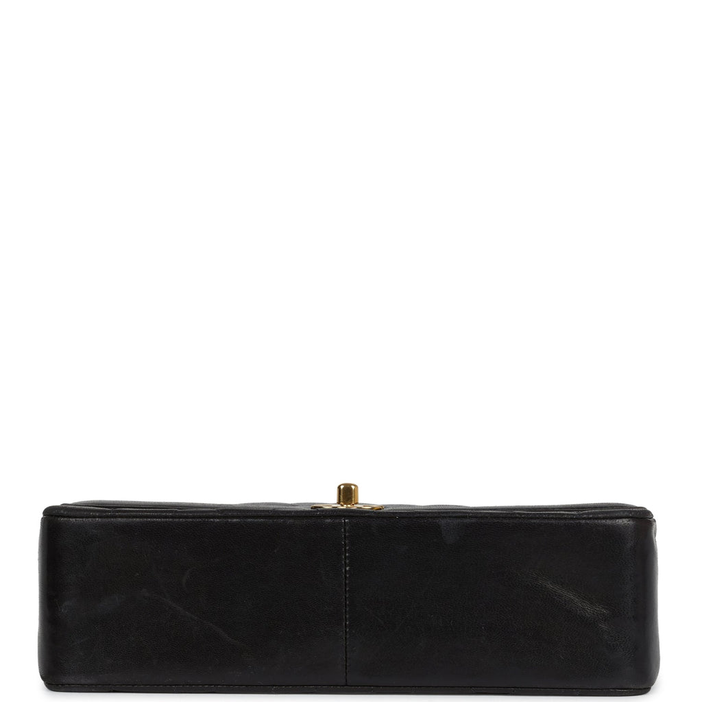 Chanel Vintage Medium Diana Flap Bag Black Lambskin Gold Hardware