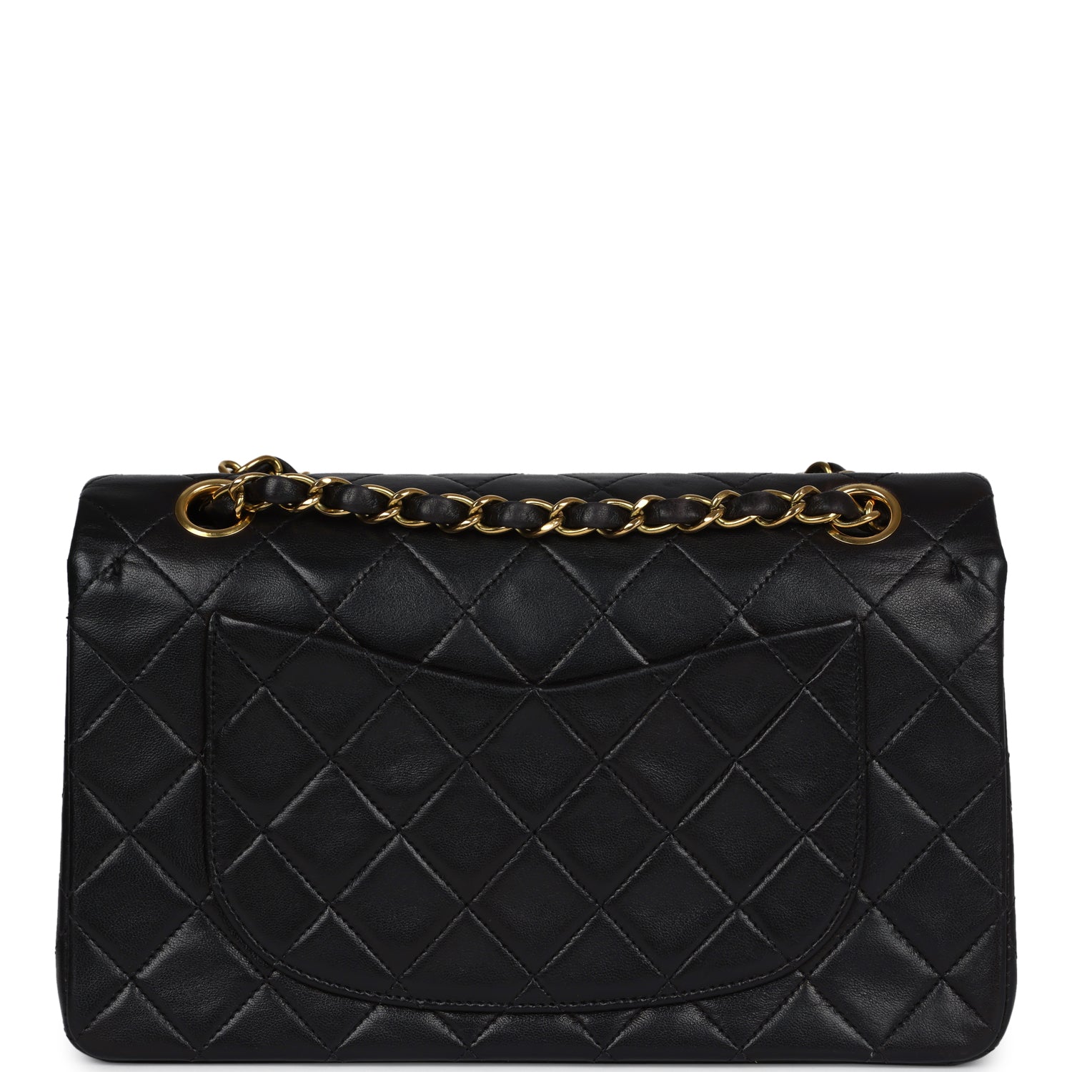 Chanel Vintage Small Classic Double Flap Black Lambskin Gold Hardware