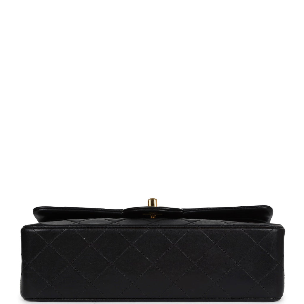Chanel Vintage Small Classic Double Flap Black Lambskin Gold Hardware